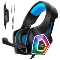 Hunterspider V1 Stereo Gaming Headset Deep Bass Over-Ear Game Headphone with Mic LED Light for PS4 PC