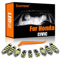 Zoomsee ภายใน LED สำหรับ Honda Civic Sedan Hatchback 1992- 2016 2017 2018 2019 2020 2021 Canbus รถในร่มแผนที่โดมชุด