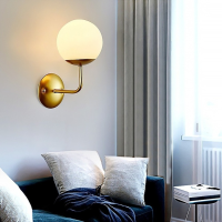 European style glass ball bedside wall lamp gold black swing arm wall lamp bedside room bedroom living room wall decoration art