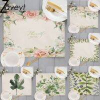 【CC】◎❒  WaterColor  Dining Abstract Branch Garland Print Placemat for Table Drink Coaster