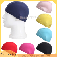 Butterfly ทนทานยืดหยุ่นสปอร์ตน้ำยางว่ายน้ำหมวกอาบน้ำ unisex