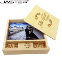 JASTER Maple Photo Album ไม้กล่อง USB Memory Stick Pendrive 8GB 16GB 32GB 64GB 128GB ของขวัญถ่ายภาพโลโก้ฟรี (170*170*35มม.)