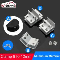 Glass Clamps Holder Bracket Clip Space Aluminum LJ69 Plated Square Brackets Shelf Support Semicircle Silver/Black Hardware