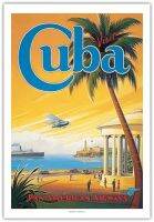 ศิลปะเกาะแปซิฟิคเยี่ยมชมคิวบา-Pan American Airways (PAA) - Havana Bay - Morro Cabana-โปสเตอร์ท่องเที่ยวสไตล์วินเทจโดย Kerne Erickson-ภาพพิมพ์ศิลปะชั้นดี-ไอเดียของขวัญ30in 44นิ้ว