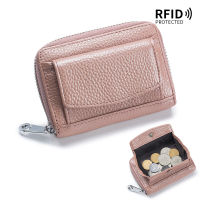 ☑️Rfid รองเท้าหนังแท้สตรีกระเป๋าใส่เงินจุได้เยอะเหรียญซิปใส่นามบัตรมินิช่องเสียบบัตรหลากหลายกระเป๋าเก็บบัตรแบบใหม่ของญี่ปุ่น