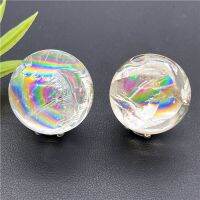 Beautiful 1PC Natural Rainbow Cracked Smoky Brown White Quartz Crystal Sphere Ball Crystal Chakras Reiki Natural Quartz Crystals