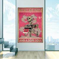 Luyameishop ที่ไม่ซ้ำกัน Hippie Skull โปสเตอร์ Crazy Hustle Theme สำหรับ Home Wall Decor