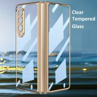 GKK Clear Transparent Case For Samsung Galaxy Z Fold4 Fold 4 Full Body Protection Small Screen Tempered Glass Cover