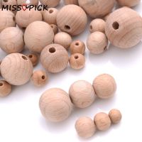 3 50Pcs 8 30mm Wooden Beads Natural Round Loose Spacer Beads For Jewelry Making Teething Pacifier Handmade Accessories