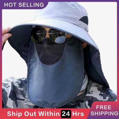 【CC】Large Brim Fisherman Hat Men Outdoor Hunting Fishing Cap Women UV Protection Hiking Camping Visor Bucket Hat Summer Sun Hats