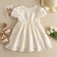 Sweet Summer Puff Sleeve Girls Dresses Solid Party Dress Girls Casual Dresses Childrens Clothing Vestidos Lace Kids Clothes  by Hs2023