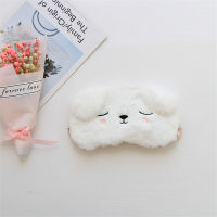 Cartoon Unisex Japanese Style Eyeshade Travel White Dog Eye Plush Black Cat