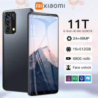 โทรศัพท์ Xiaom1 11T เครื่องใหม่ 6.7 นิ้วโทรศัพท์มือถือของแท้รองรับ 2 ซิมสมาร์ทโฟน 4G/5G โทรศัพท์มือถือ RAM 16G + ROM 512G โทรศัพท์มือถือราคาถูก Android11.0 ออนไลน์ศึกษาการเล่นเกมโทรศัพท์ ชาร์จไว เมนูภาษาไทย