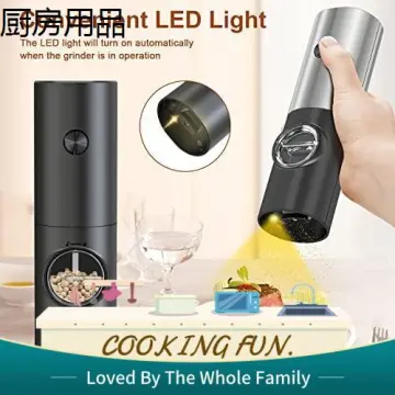 HOMM Electric Salt Grinder Pepper Grinder, Battery Operated Pepper