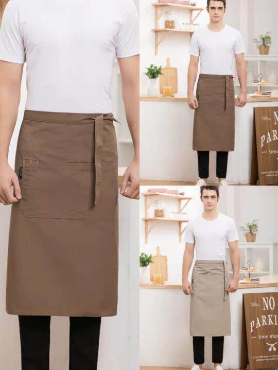 Half body solid color apron hotel restaurant kitchen work clothes