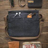 【CW】 Maden Men’s Waxed Canvas Messenger School Tools Crossbody