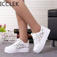 ▩▽  Shoes Fashion Sneakers Cutouts Canvas Hollow Breathable Platform Tenis Feminino