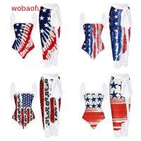 ✺ 【Wobaofu】ชุดว่ายน้ํา ผู้หญิง พร้อมผ้าคลุม เอวสูง สองชิ้น ดันทรง เขตร้อน Monokini ชุดว่ายน้ําอินเทรนด์