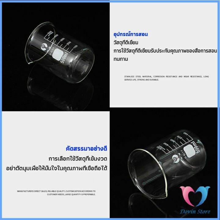 บีกเกอร์-แก้ว-ขนาด-50ml-100ml-200ml-and-250ml-พร้อมส่ง-glass-beaker-dovin-store