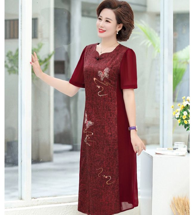 Đầm Quý Bà Đầm Suông Nữ Đầm Trung Niên | Lazada.vn