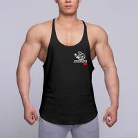 Muscle fitness cotton vest dog running recreational basketball loose hurdles sleeveless T-shirt rolled iron trainers