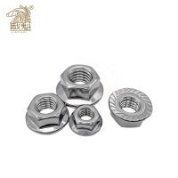 (JIE YUAN)2/25X M3 M4 M5 M6 M8 M10 M12สแตนเลสคุณภาพสูง Hexagon Hex Head Serrated Spinlock Flange Nut Locknut Lock Nut DIN6923