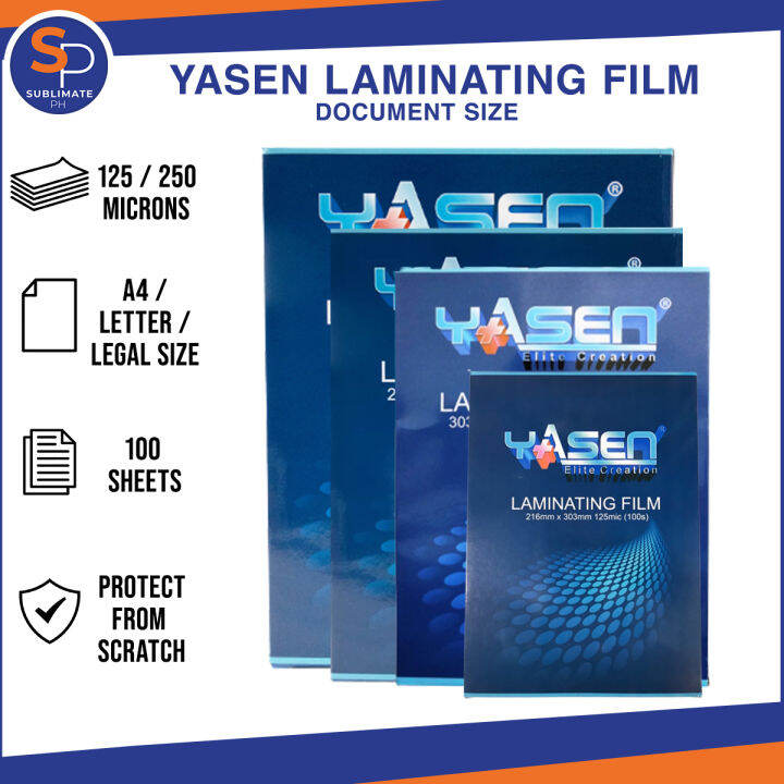 Yasen Laminating Film Document Size A4 / Letter / Legal Size (125