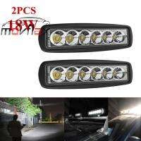 MovFlax จุดไฟบาร์ LED 6จุด/ออฟโร้ดลุยน้ำท่วม SUV ไฟหน้ารถ2ชิ้น18W