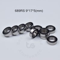 689 689rs แบริ่ง Abec-5 9*17*5มม. แบริ่ง10ชิ้นลูกปืนซีลยางแบริ่งเหล็กชุบโครเมี่ยม689 689rs