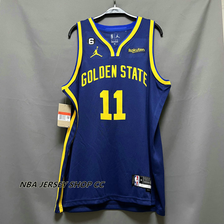 High Quality】2022-23 Men's New Original NBA GSW Golden State Warriors #11  Klay Thompson Statement Edition Jersey Heat-pressed Navy Blue