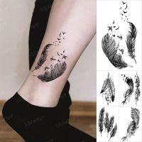 hot！【DT】☑☽  Temporary Stickers Feather Swallow Flash Tatoo Arm Wrist Ankle Fake Tatto Men