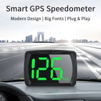 KMH Speedometer Big Font For Car Truck Bus 2.8 Inch Plug and Play HUD Head-Up Display Digital GPS Car LCD Digital Display Clock