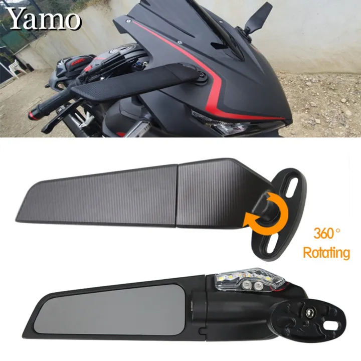 Modified Motorcycle Mirrors with LED light For Kawasaki Ninja 250 300