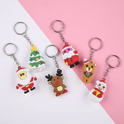 New Creative Simulation 3D PVC Xmas Keychain Fashion Bag Ornaments Accessories Christmas Gift