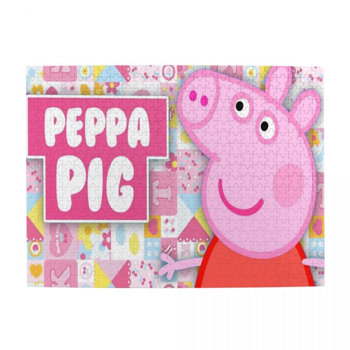 peppa-pig-wooden-jigsaw-puzzle-500-pieces-educational-toy-painting-art-decor-decompression-toys-500pcs