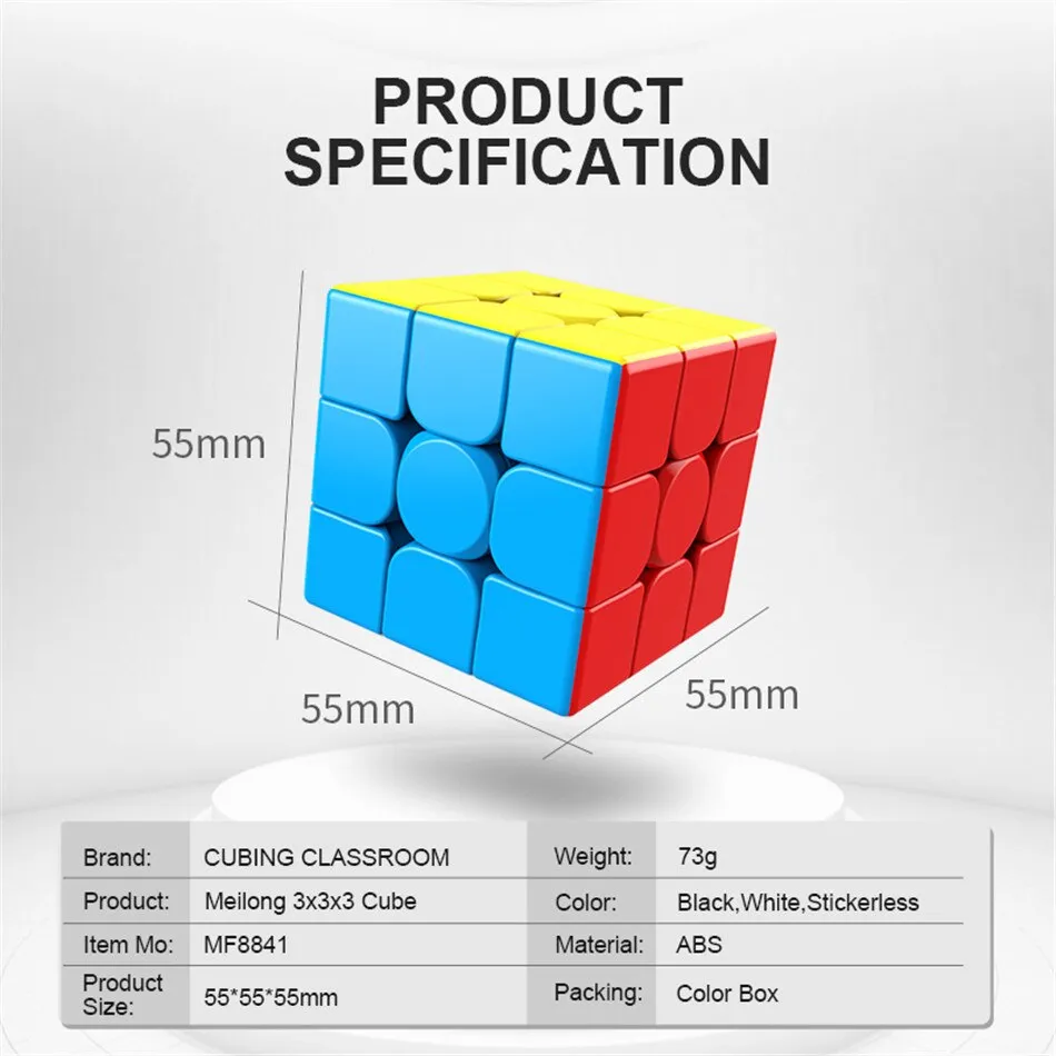 Moyu Cubing Classroom Meilong 3/3C 3x3 Magic Stickerless 3 Layers Speed  Cube Professional Puzzle Toys