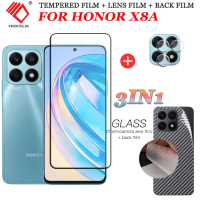 (3-In-1)For Honor X8A ฟิล์มกระจกนิรภัย Tempered Glass ฟิล์มกระจกกันรอยกล้องหลัง+เลนส์กล้องถ่ายรูปฟิล์ม+ฟิล์มหลัง