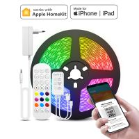 【LZ】○  Fita LED RGB Smart WiFi Fita de lâmpada Diodo Flexível Controle de voz Siri Trabalhar com Apple Home Kit DC 12V 5m 10m 15m