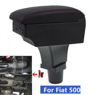 สำหรับ Fiat 500ที่วางแขนสำหรับ Fiat 500ที่เท้าแขนในรถกล่องเก็บของตรงกลางส่วนการดัดอุปกรณ์ตกแต่งภายในรถพร้อม USB