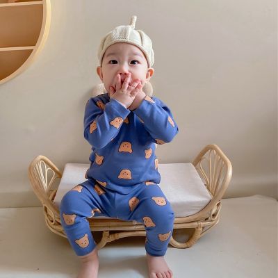 MILANCEL 2022 Baby Clothing Set Cotton Toddler Girls Sleeper Set Infant Pajama Set Infant Boys Bear Suit
