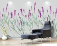 ☃⊙♟ Decorative wallpaper Lavender hand-painted flower background wall