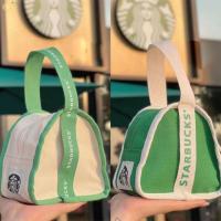 ﹍ↂ❏ Starbucks กระเป๋าอาหารกลางวัน ผ้าแคนวาส ทรงสามเหลี่ยม ขนาดเล็ก จุของได้เยอะ สําหรับคุณแม่