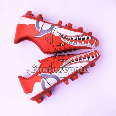 Ortuseight Requin Kids Soccer Shoes Red Shark Junior Football Shoes
