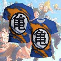 3d Printed Mens Summer Short Sleeved Japanese Cartoon Animated Dragon Ball T-shirt