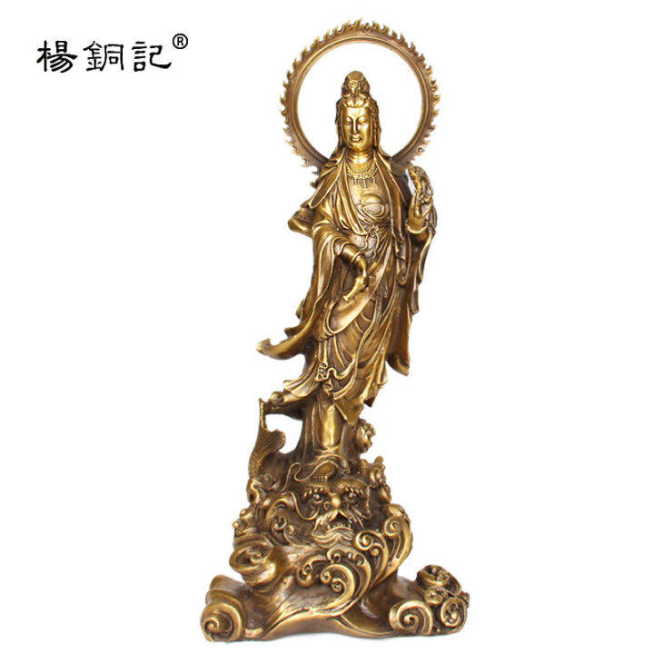 authentic-store-ทองแดงบริสุทธิ์สถานี-arowana-guanyin-สถานี-arowana-guanyin-บราสมส่วน-guanyin-เครื่องประดับ-bronze-crafts-พระพุทธรูปทิเบต