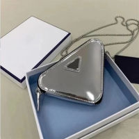 Triangle Wallets Women Wallets Mini Wallet Chain Bag Mobile Lipstick Mirror Coinpurse Shoulder Cross Brand Wallets Novelty 2021