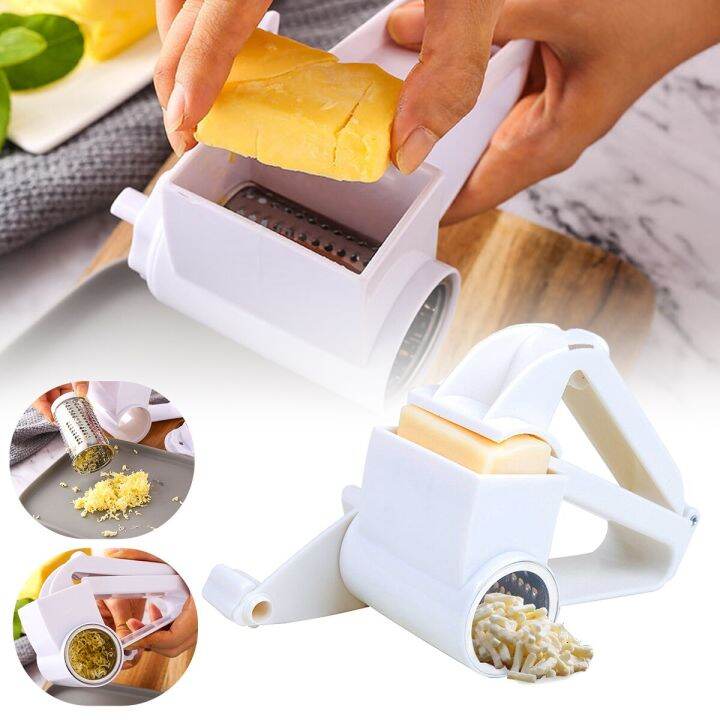 [Hot K] Rotary Cheese Graters Manual Handheld Cheese Cutter with Stainless Steel Drum Hand Crank