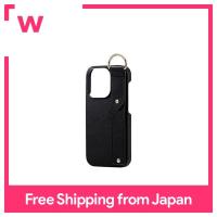Elecom iPhone 14 Pro Case Cover Open Type Leather with Drop Prevention Band Nero PM-A22CPLOILBK Black
