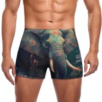 Elephant Swimming Trunks Neon Colorful Painting Stay-in-Shape Fashion Swim Boxers Large Size Beach Man Swimwear Swimwear