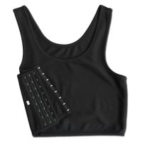 【YF】 Tomboy-Peito Binder Bustier feminino Espartilho Lésbicas Colete Trans Verão Fivela lateral Camisola curta Roupa interior Shaper